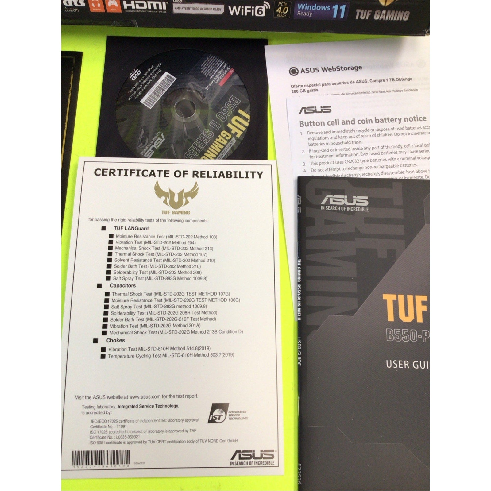 ASUS TUF GAMING B550-PLUS WIFI II BOX ONLY FOR DISPLAY or COLLECTORS