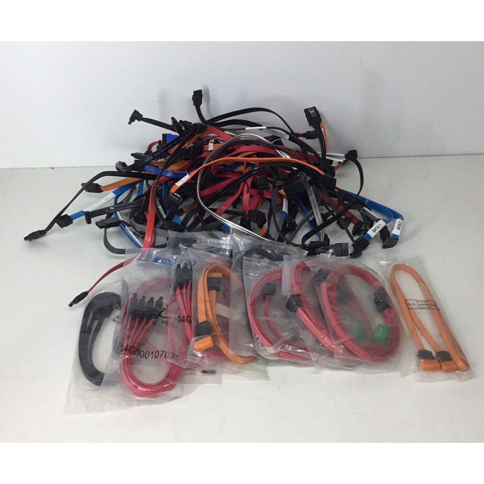 Lot Of 60 - SATA SSD/HDD Data Cable Straight to Straight/Rt Angle Mix Length