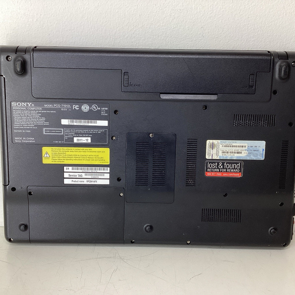 Sony VAIO PCG- 71912L 15.6" Laptop Intel Pentium 4GB RAM 500GB HDD - For Parts