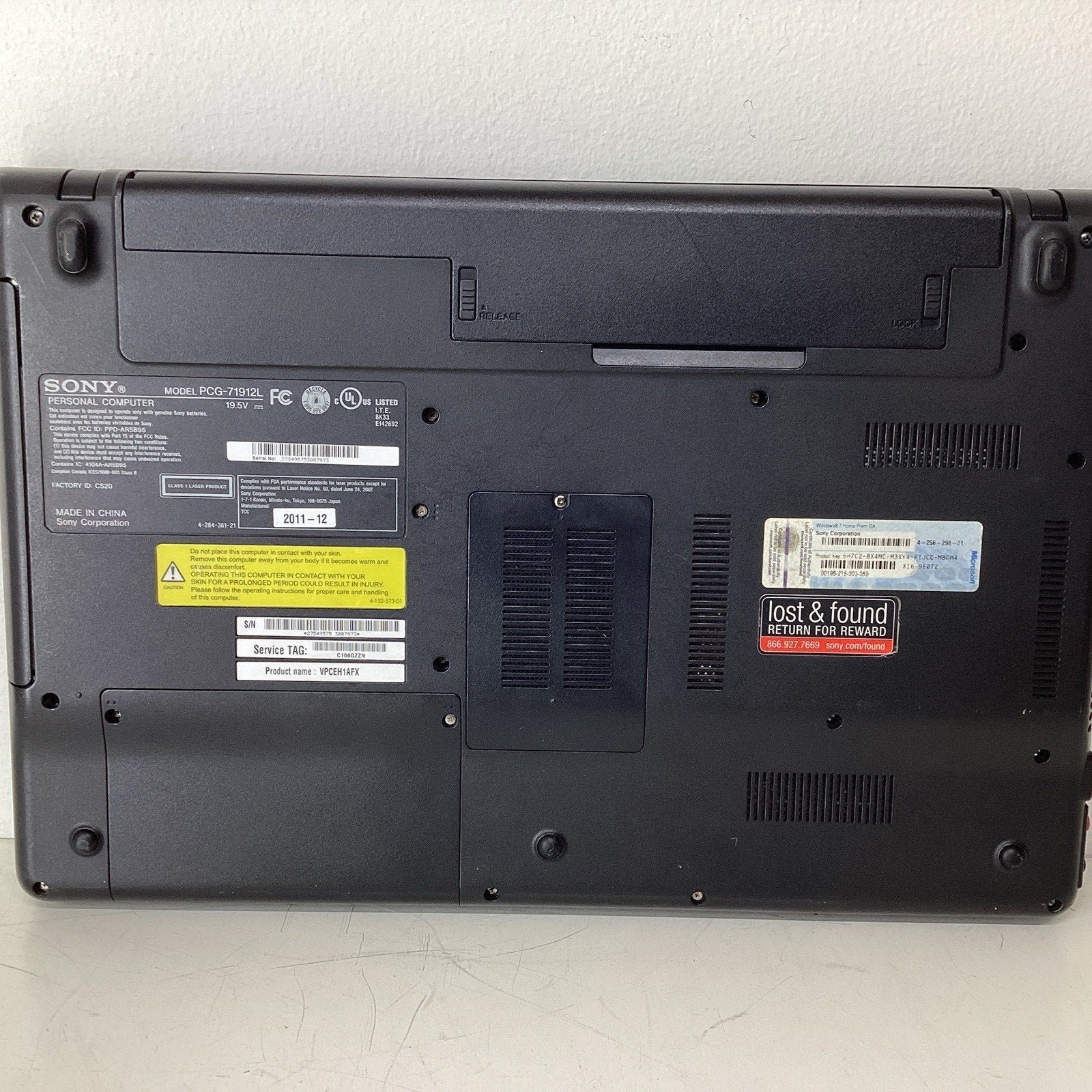 Sony VAIO PCG- 71912L 15.6" Laptop Intel Pentium 4GB RAM 500GB HDD - For Parts