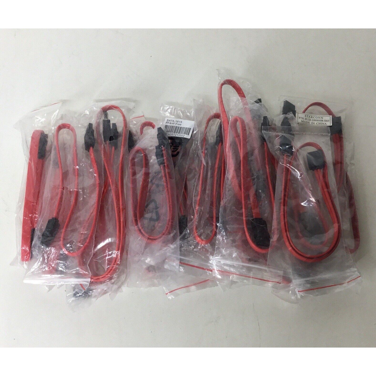 Lot of 22 - CD DVD Data Straight to Straight End Cable SATA Cable Mix - Red