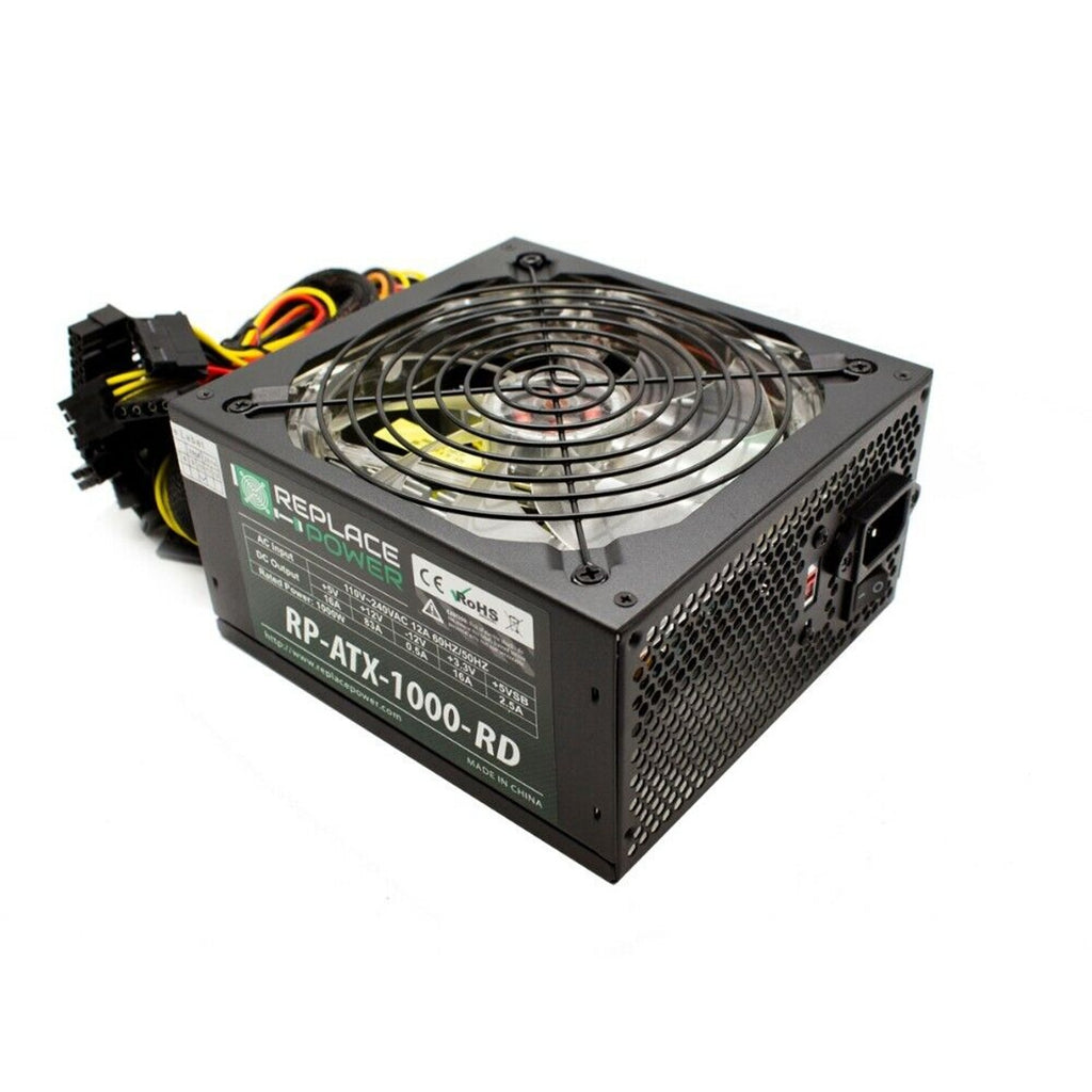 Replace Power RP-ATX-650W-RD 650W ATX Power Supply Red LED PCI-E