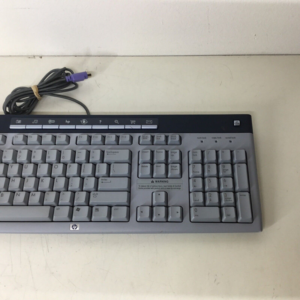HP 5187-1767 KB-0228 PS/2 Type Computer Keyboard Gray Untested