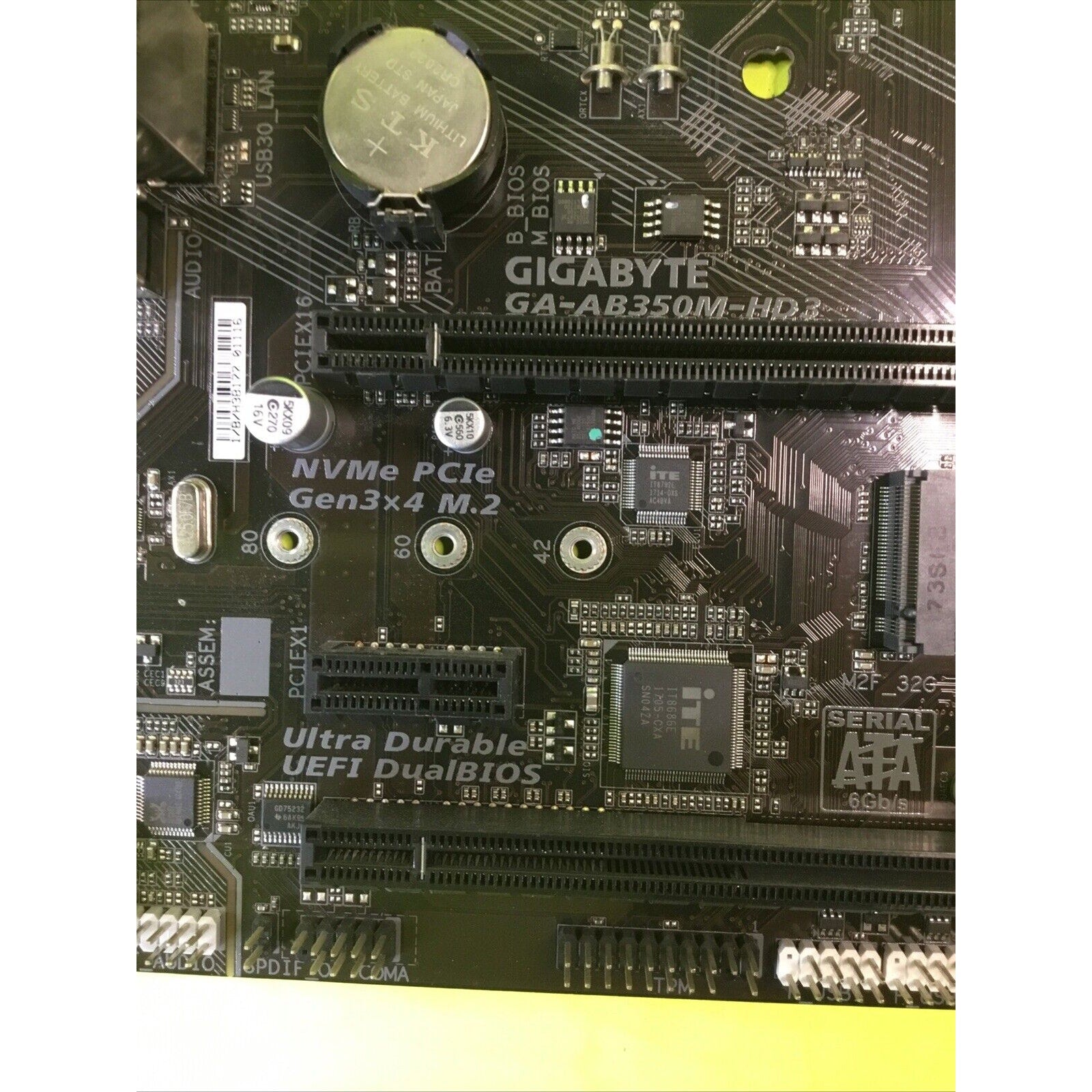 FOR GIGABYTE GA-AB350M-HD3 AMD AM4 B350 M-ATX w/I/O Shield