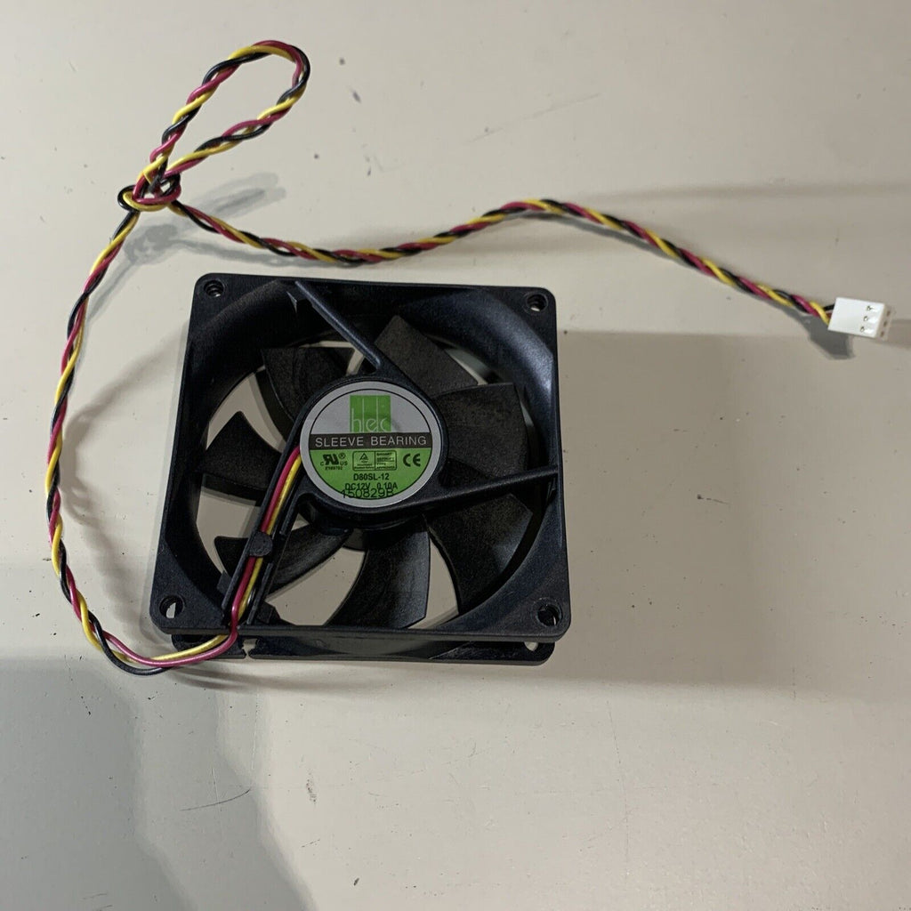 HEC D80SL-12 80mm 3pin Sleeve Bearing Desktop Fan-DC 12V Case Fan with Long Cord