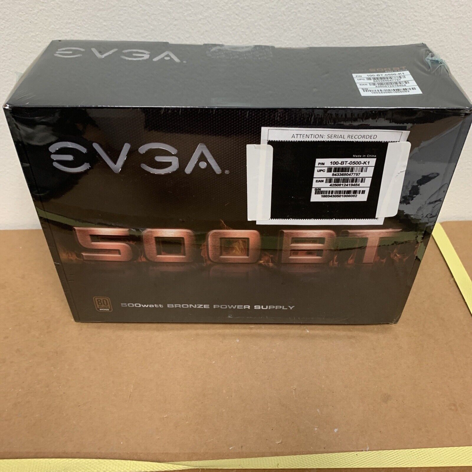 EVGA 500 BT, 80+ Bronze, 500W, Power Supply 100-BT-0500-K1 - Brand New