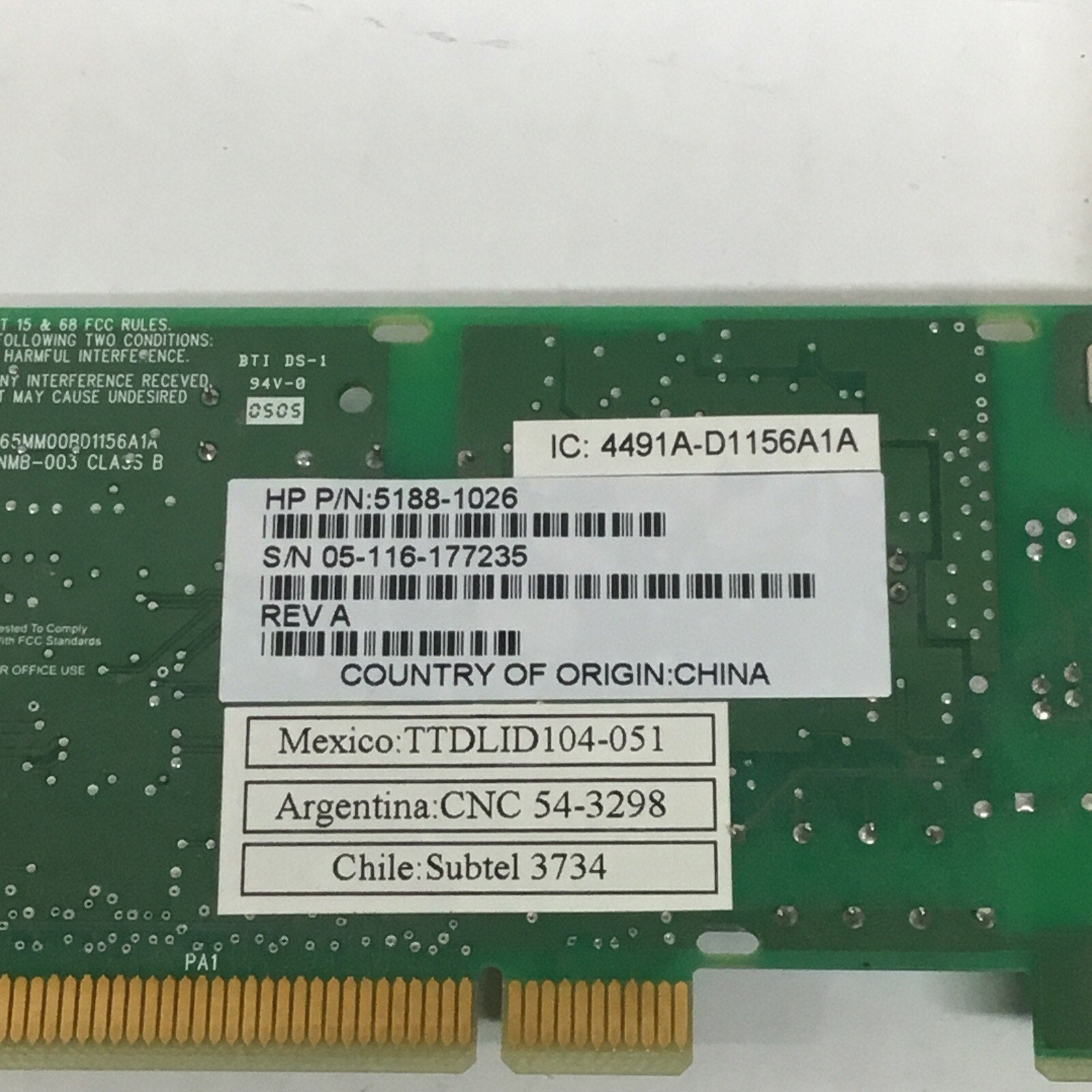 Hewlett Packard 5188-1026 Hp Pavilion 56k Agere Pci Modem