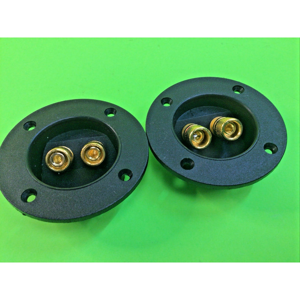 2-Way Speaker Box Terminal Cup 2.2 Inch Square Stereo Screw Connectors 2-Pack