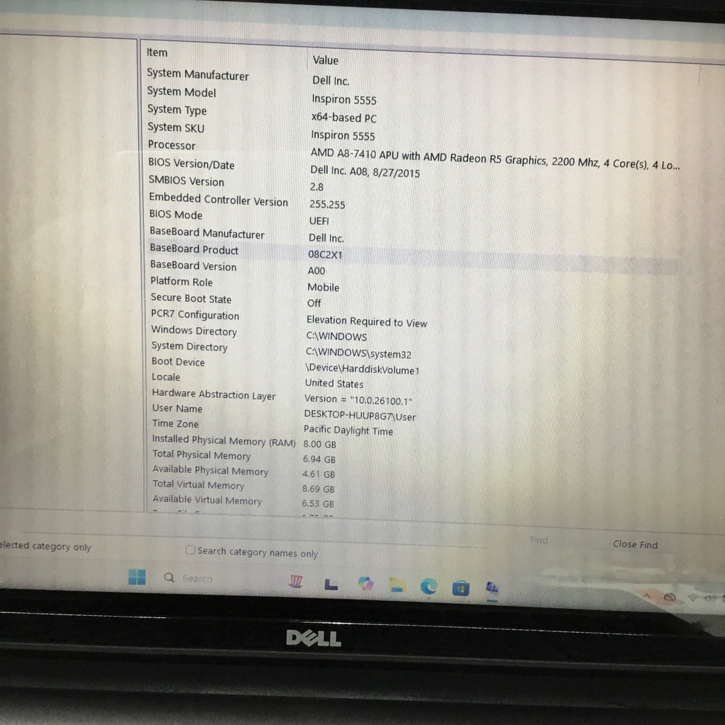 Dell Inspiron 5555 15.6" HD Laptop/AMD A8-7410/8GB RAM/240GB HDD/Touchscreen