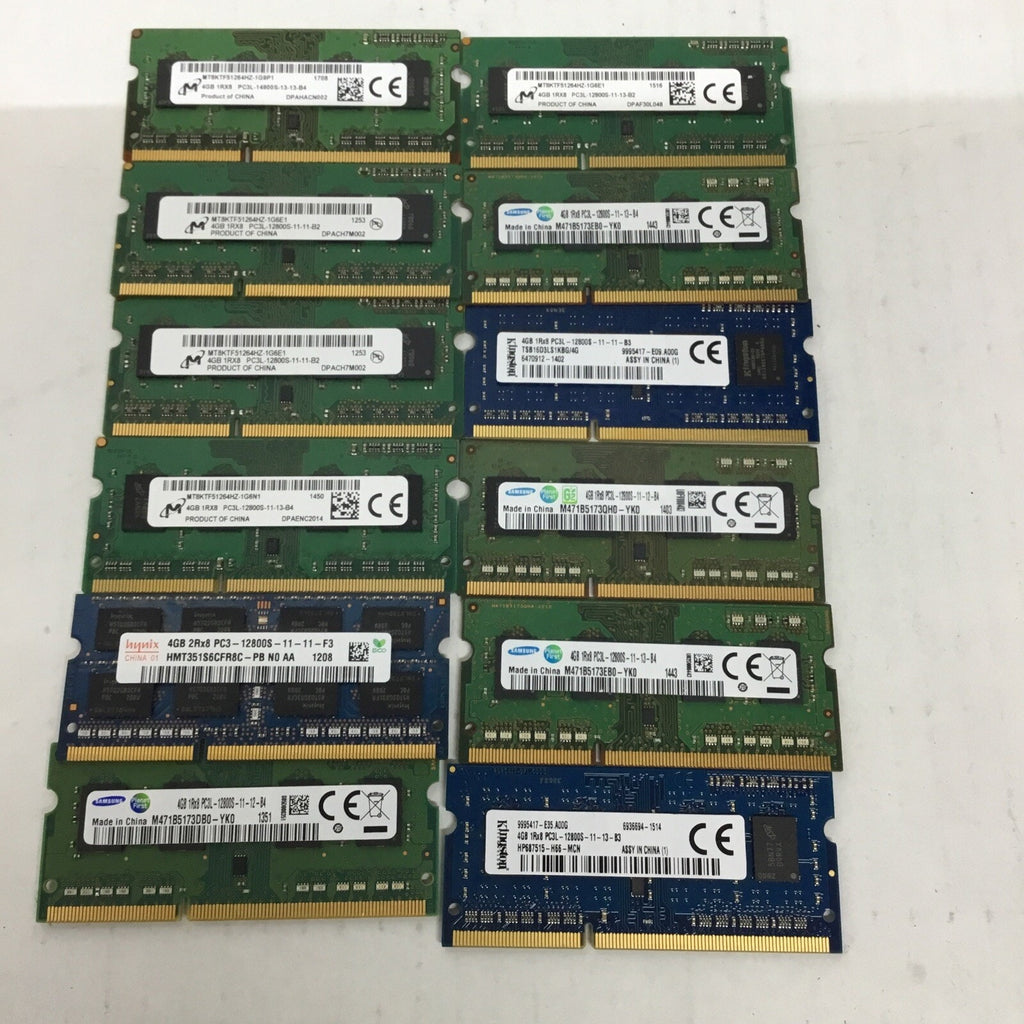 Lot of 12 Assorted Brand DDR3 4GB Ram Sticks