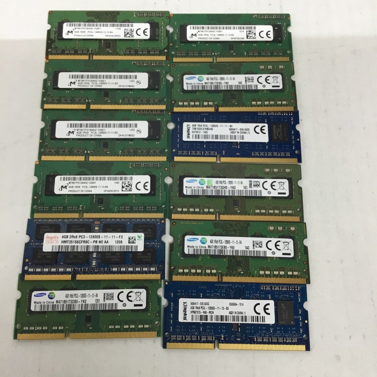 Lot of 12 Assorted Brand DDR3 4GB Ram Sticks