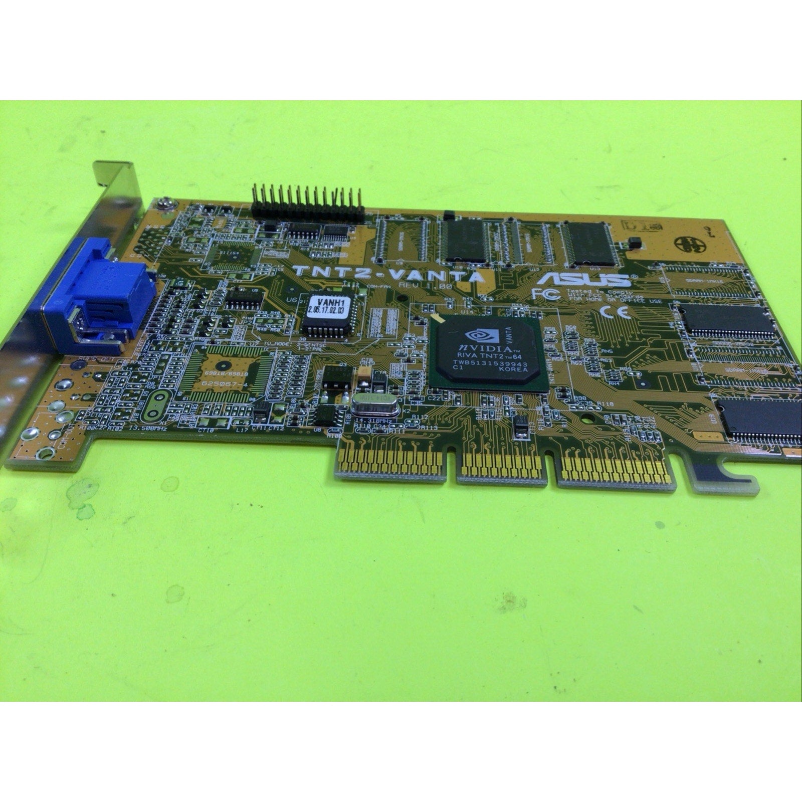 Vintage Gaming ASUS Nvidia TNT2-Vanta Riva TNT2 16MB AGP Graphics Card