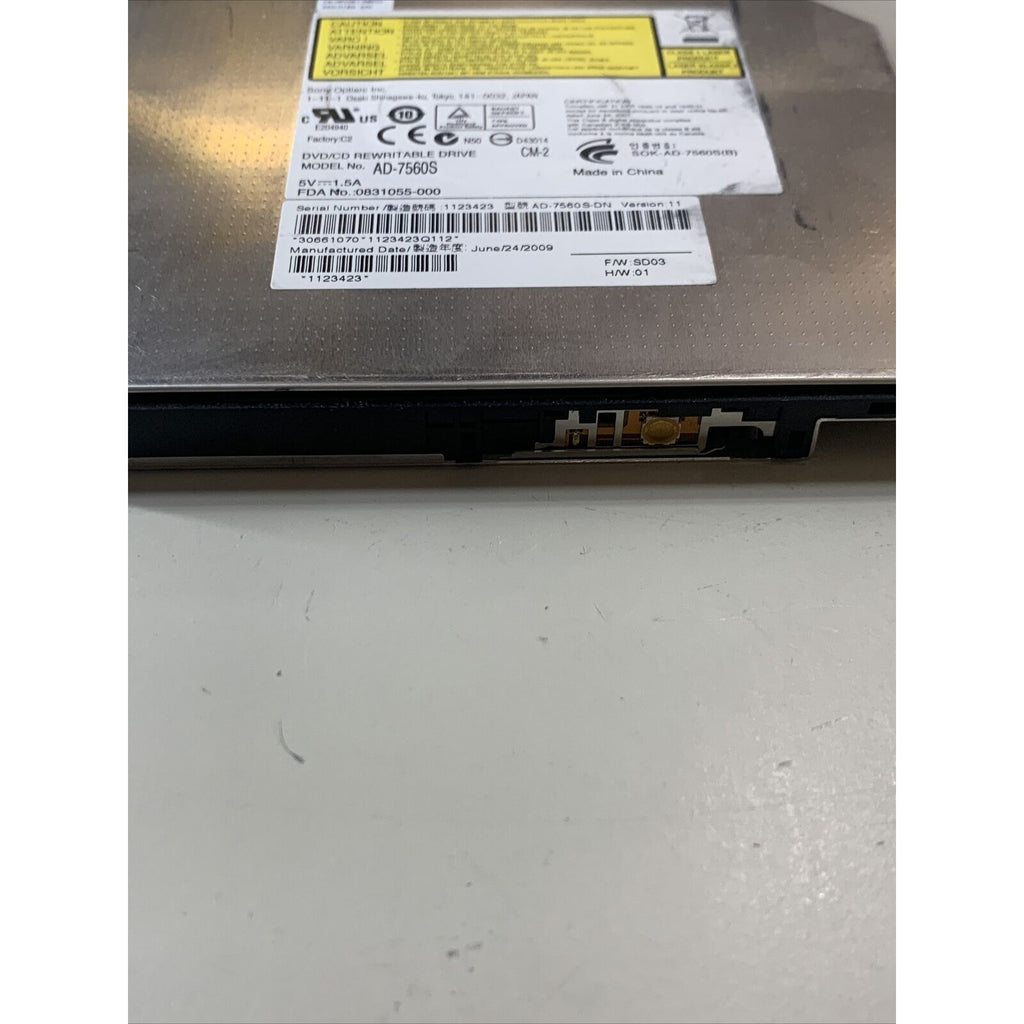 Dell AD-7560S Inspiron SATA DVD Writer Drive With Bracket - 0855R1 - No Bezel