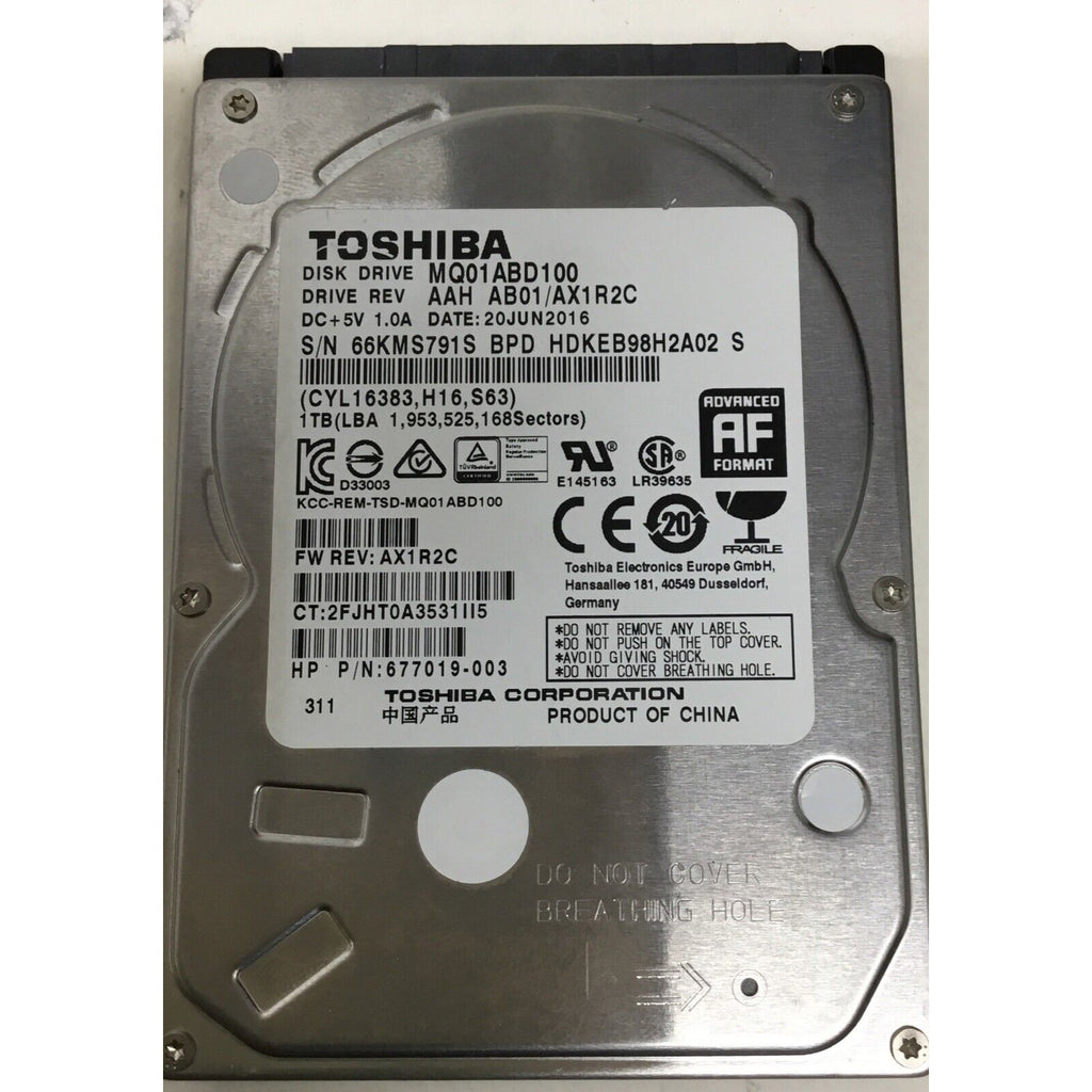 HP - 1TB 5.4K RPM SATA 9.5mm 2.5" Internal Hard Drive MQ01ABD100 677019-003