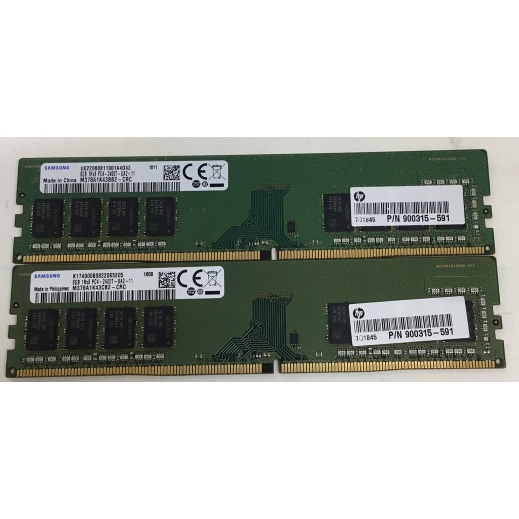 Lot of 2 Samsung 8GB PC4-2666V M378A1K43CB2-CTD DDR4 Desktop Memory 900315-001