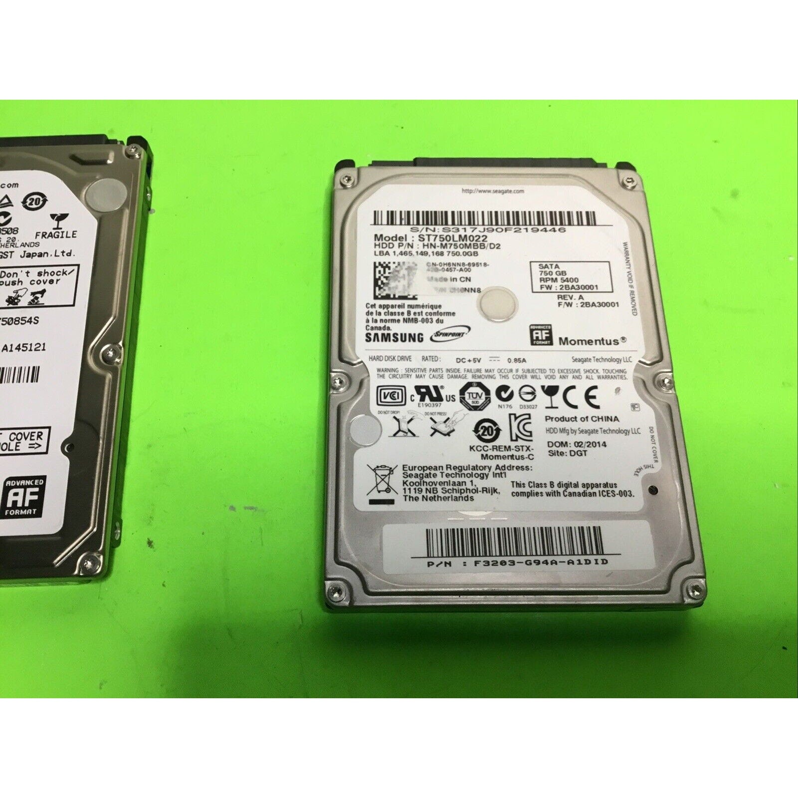 750gb HDD 2.5 Sata HGST Samsung Lot of 2