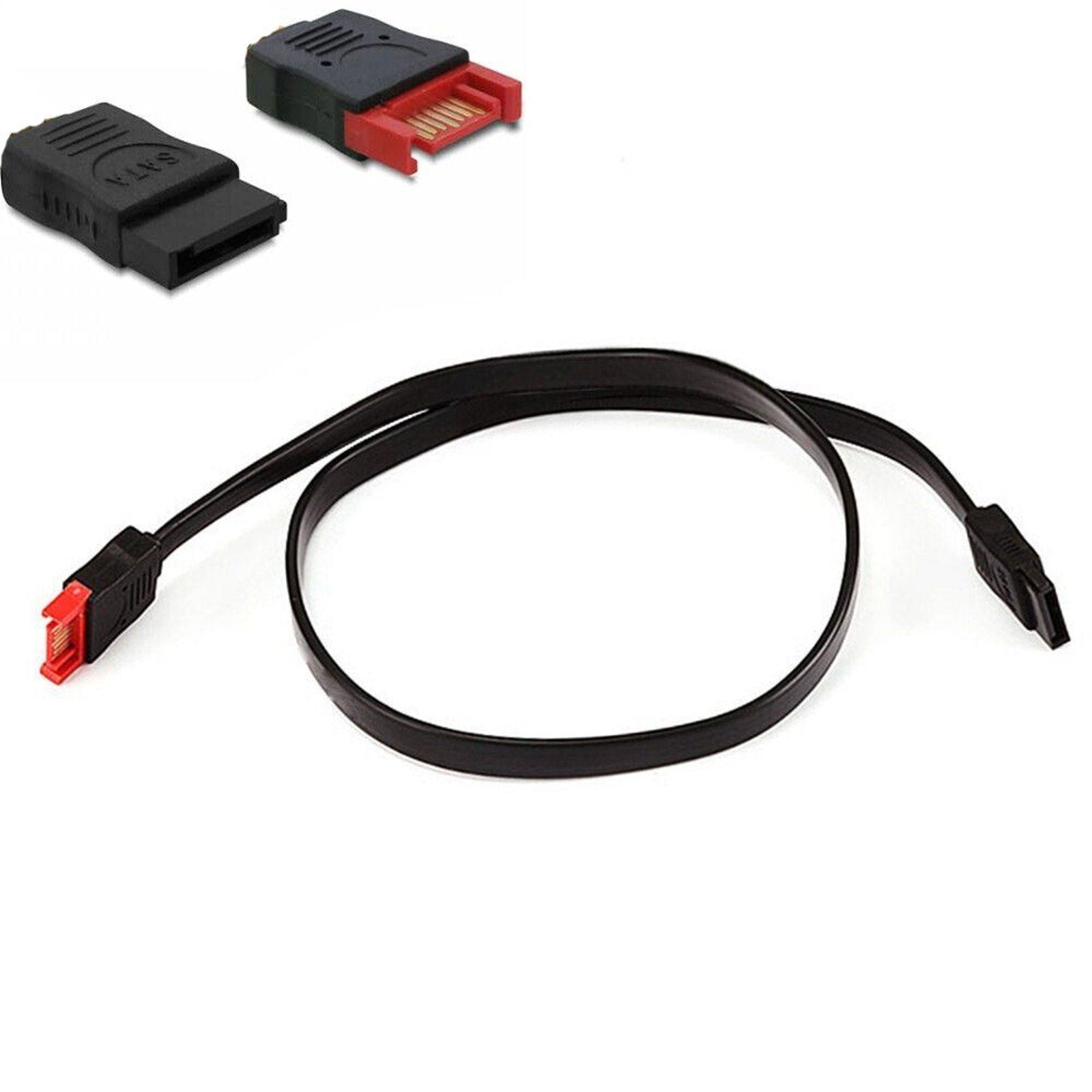18-Inch SATA Extension Cable - Black - Serial ATA - Male to Female - 1.5 Feet