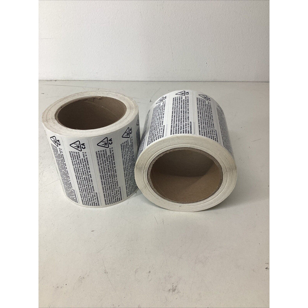 2000 California Warning with Prop 65 Label, {LOT OF 2 }1,000 Stickers