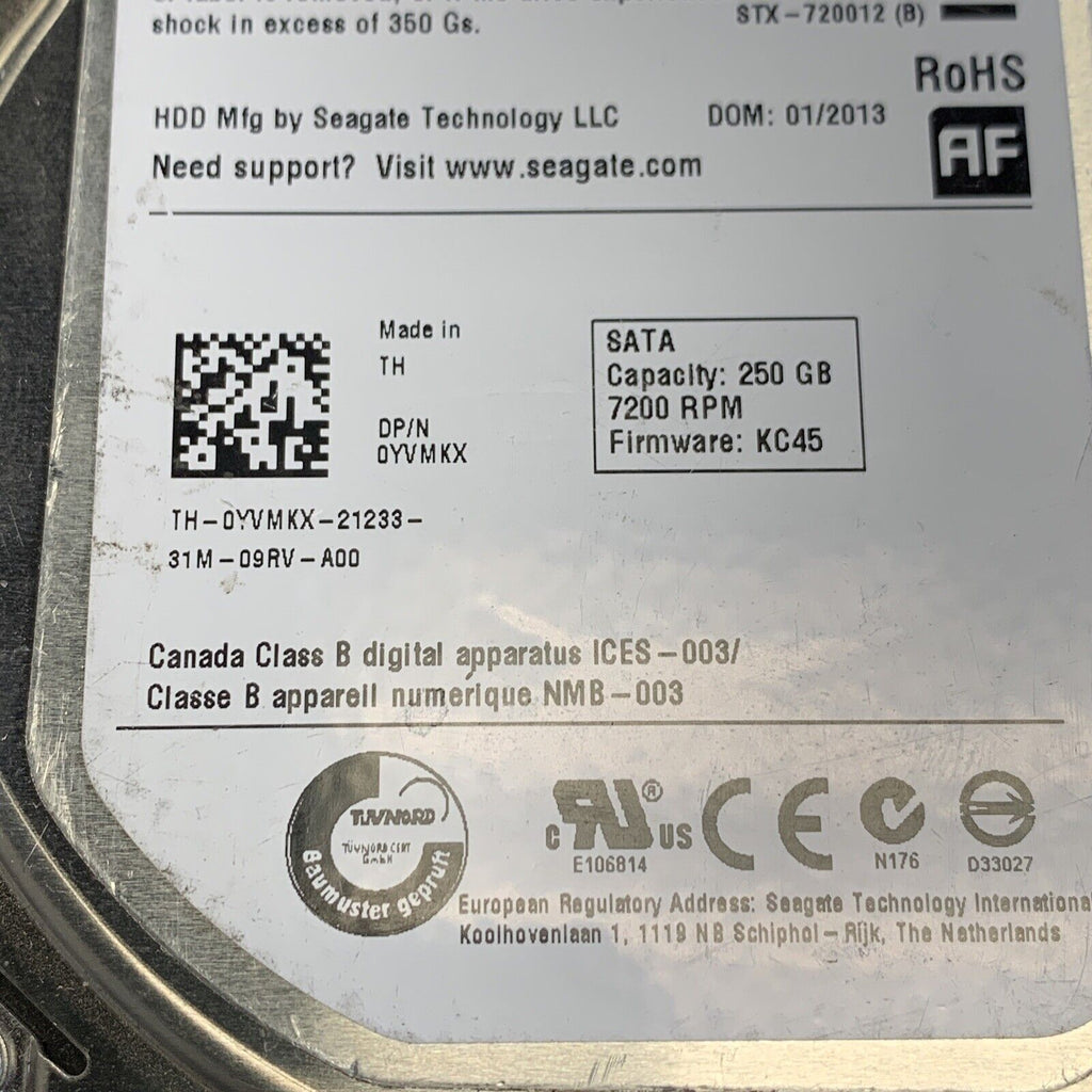 Dell YVMKX Seagate ST250DM000 1BD141-500 250GB 7.2k SATA-3 16MB 3.5" HDD