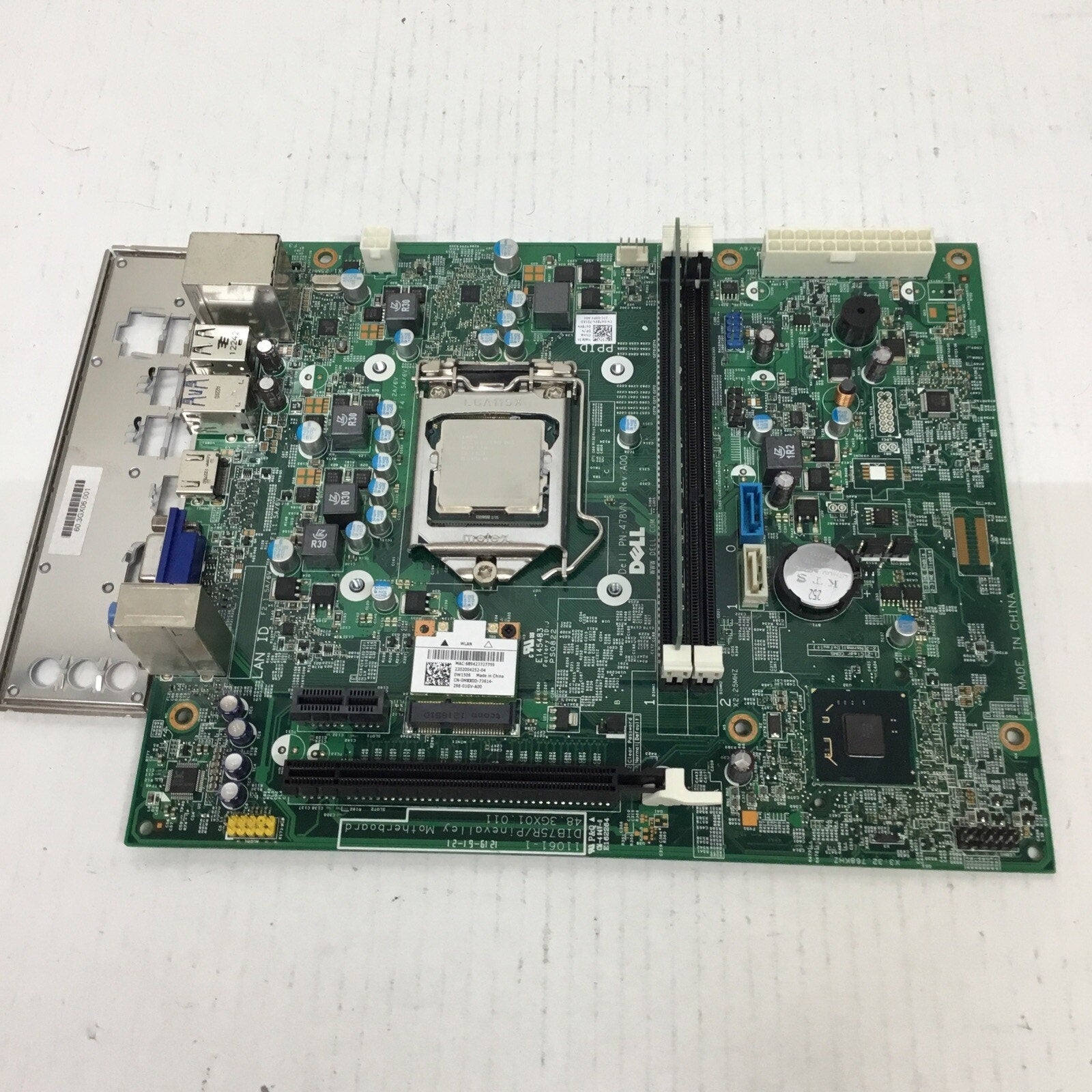 Dell Vostro 270s Motherboard 0478VN LGA1155 DDR3 W/Celeron G465, 2GB Ram & IO