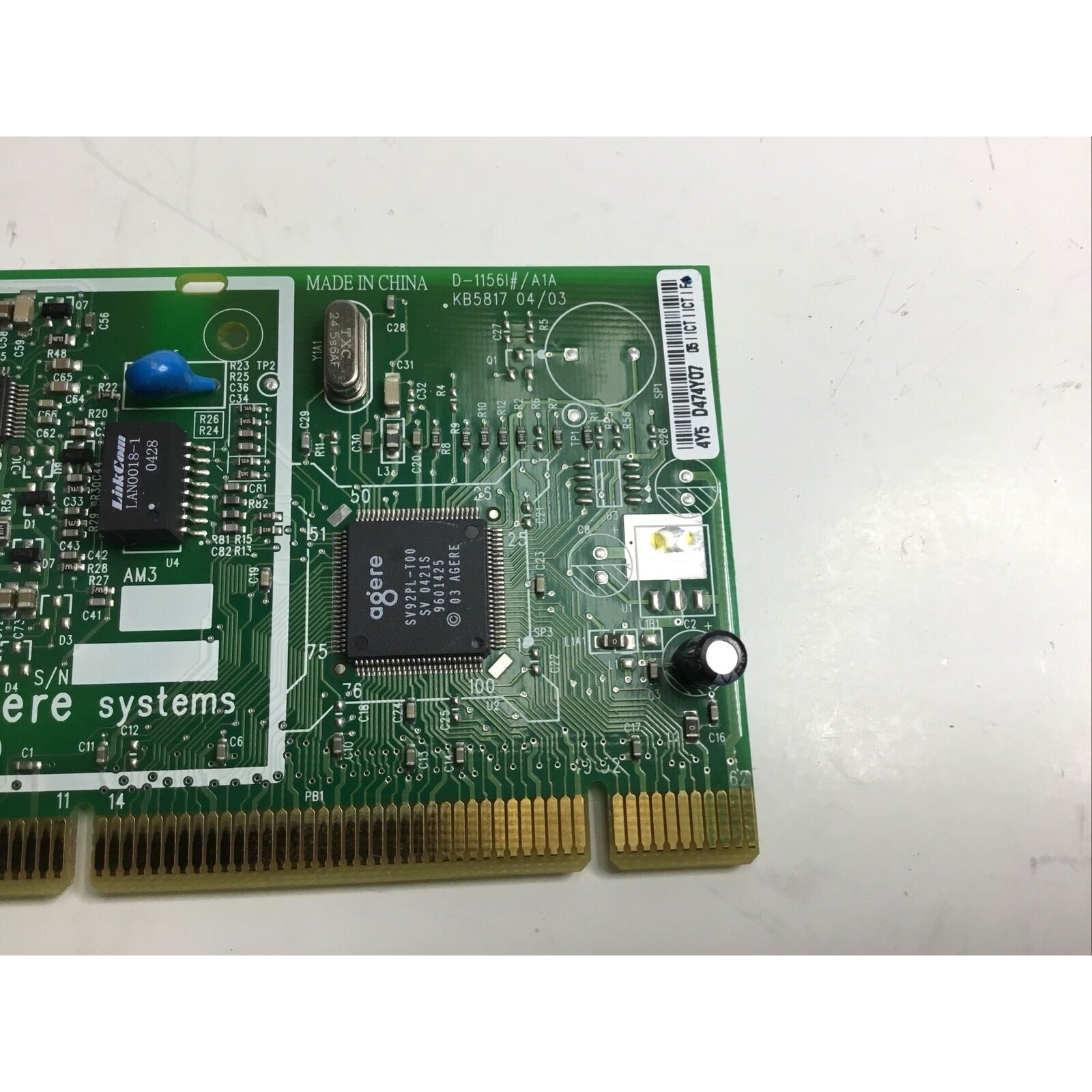 Agere Systems KB5817 D-1156#/A1A Modem Card 5187-5216