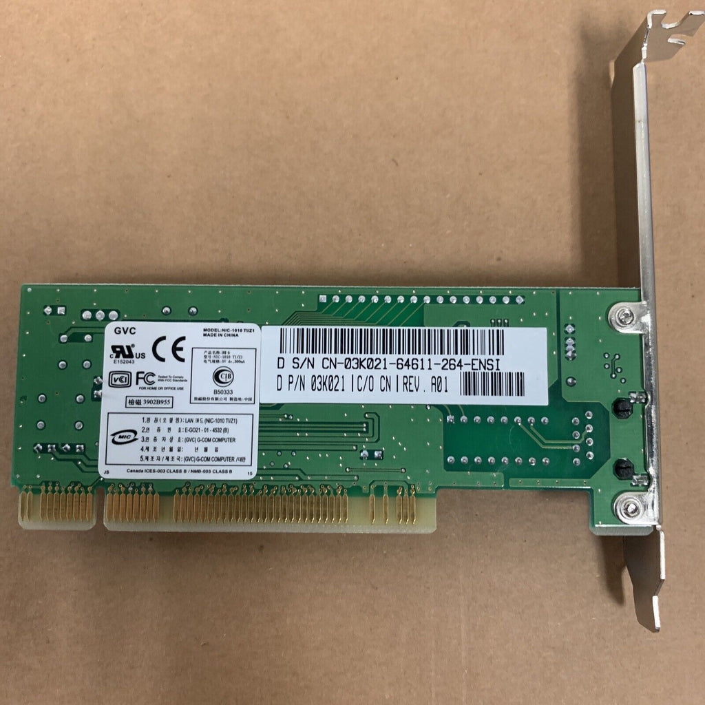 Dell 10/100 PCI GVC Network Adapter Ethernet Card 3K021 03K021 NIC-1010TI/Z1