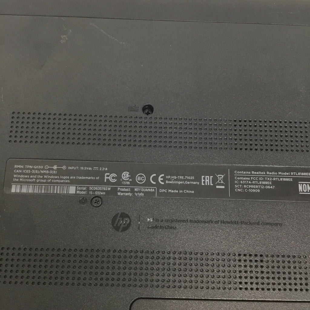 HP 15-F222WM Windows 10 Home 15.6 Inch Intel Pentium N3710 4GB DDR3 Touchscreen