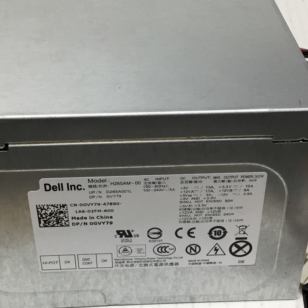 Dell 265w 24pin ATX Desktop Power Supply /0GVY79 / H265AM-00