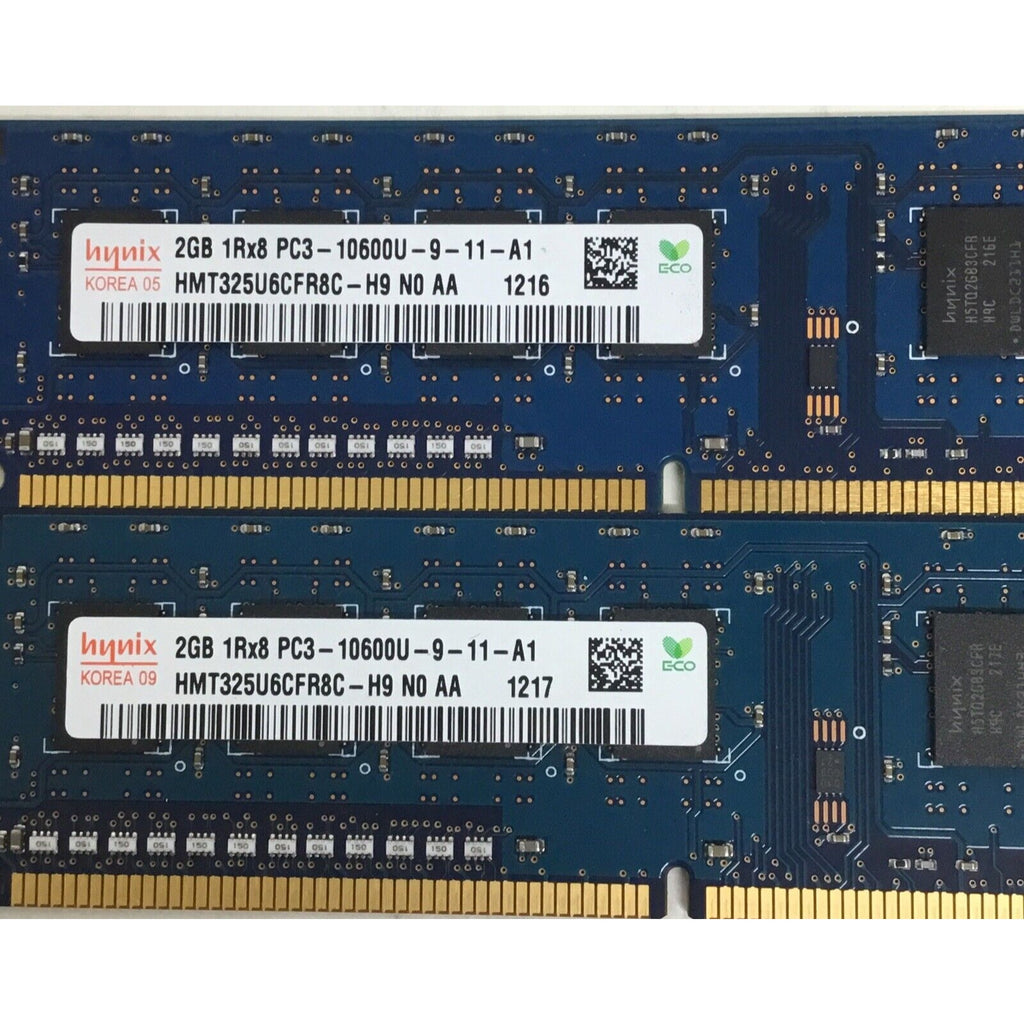 4GB 2x2GB PC3-10600U HYNIX HMT325U6CFR8C-H9 NO AA HP Kit