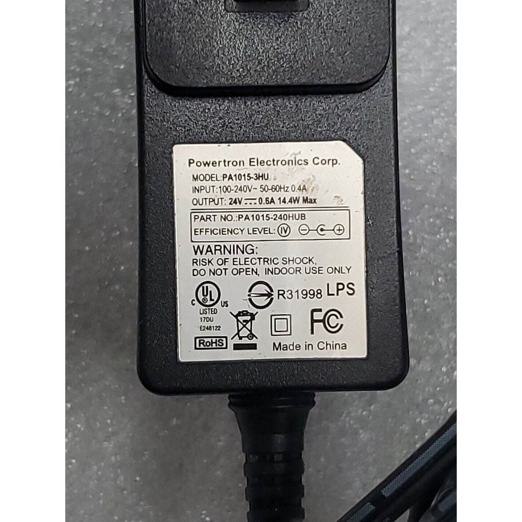 Powertron PA1015-3HU AC Power Supply Charger Adapter 24V 0.6A 14.4W Max