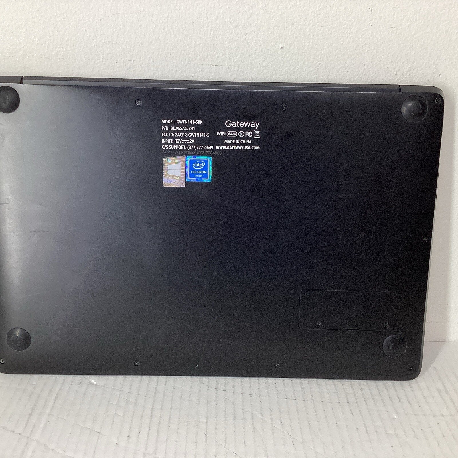 Gateway GWTN141-5BK 14.1" Intel Celeron 4GB RAM 64GB SSD Laptop - For Parts