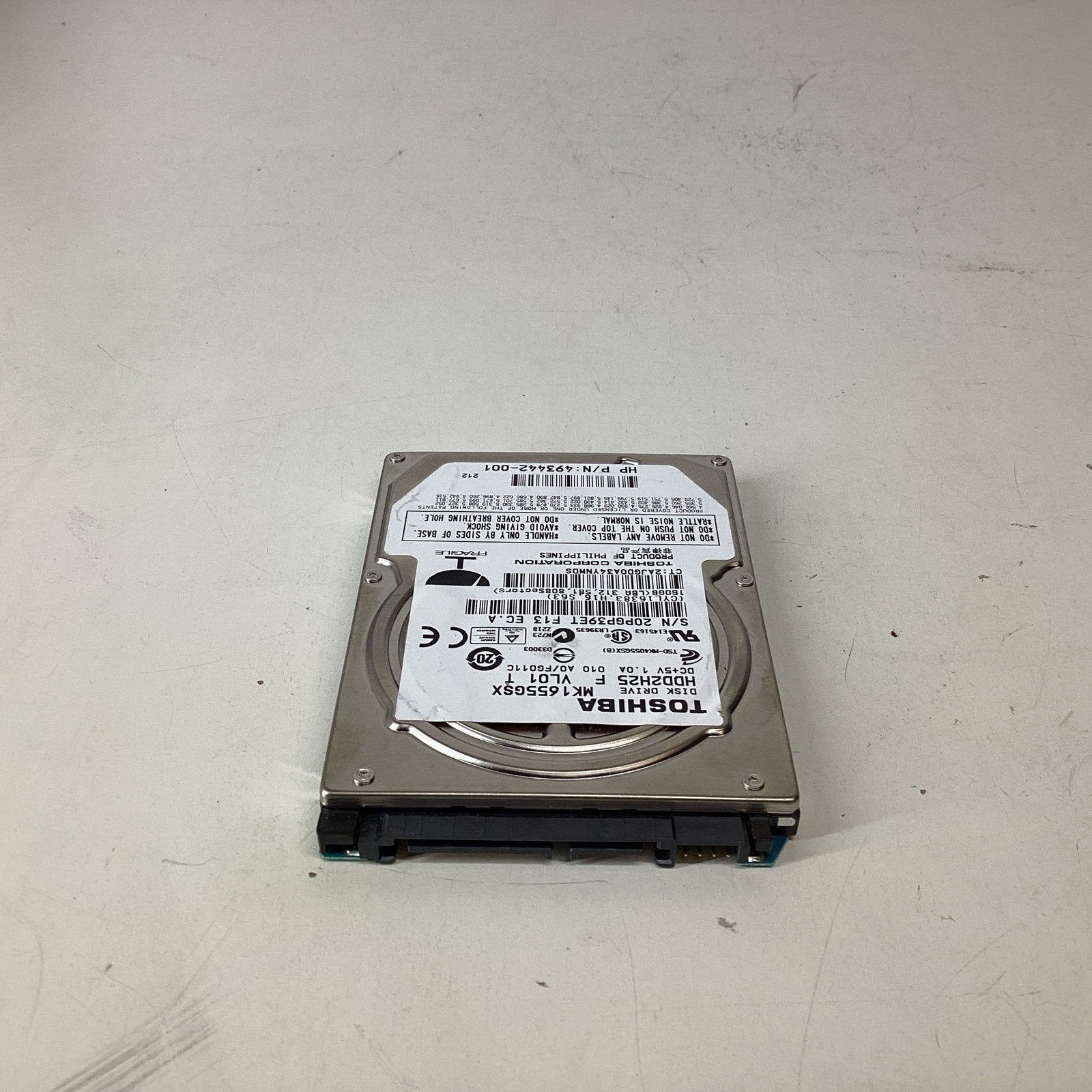 Toshiba MK1655GSX SATA 160GB 2.5 inch Hard Disk Drive 493442-001