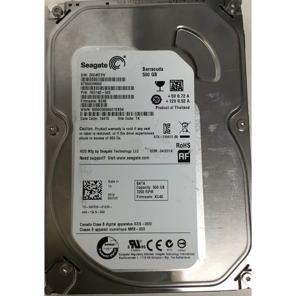 Seagate Barracuda ST500DM002 3.5" 500GB 7200RPM SATA Hard Drive 1BD142-502 9CF26