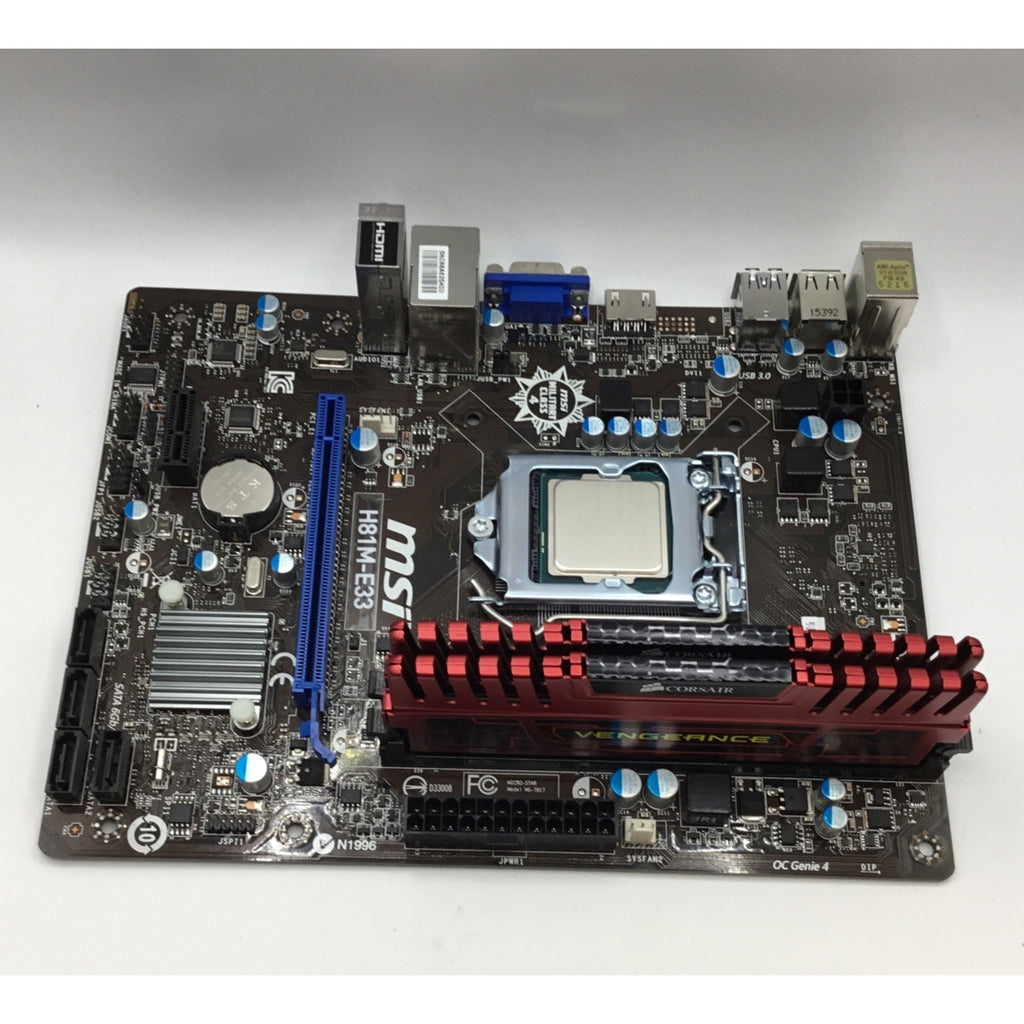 MSI H81M-E33 (LGA1150) + i3-4160 + 16 (2x8) GB DDR3 MB+CPU+RAM+I/O SHIELD COMBO