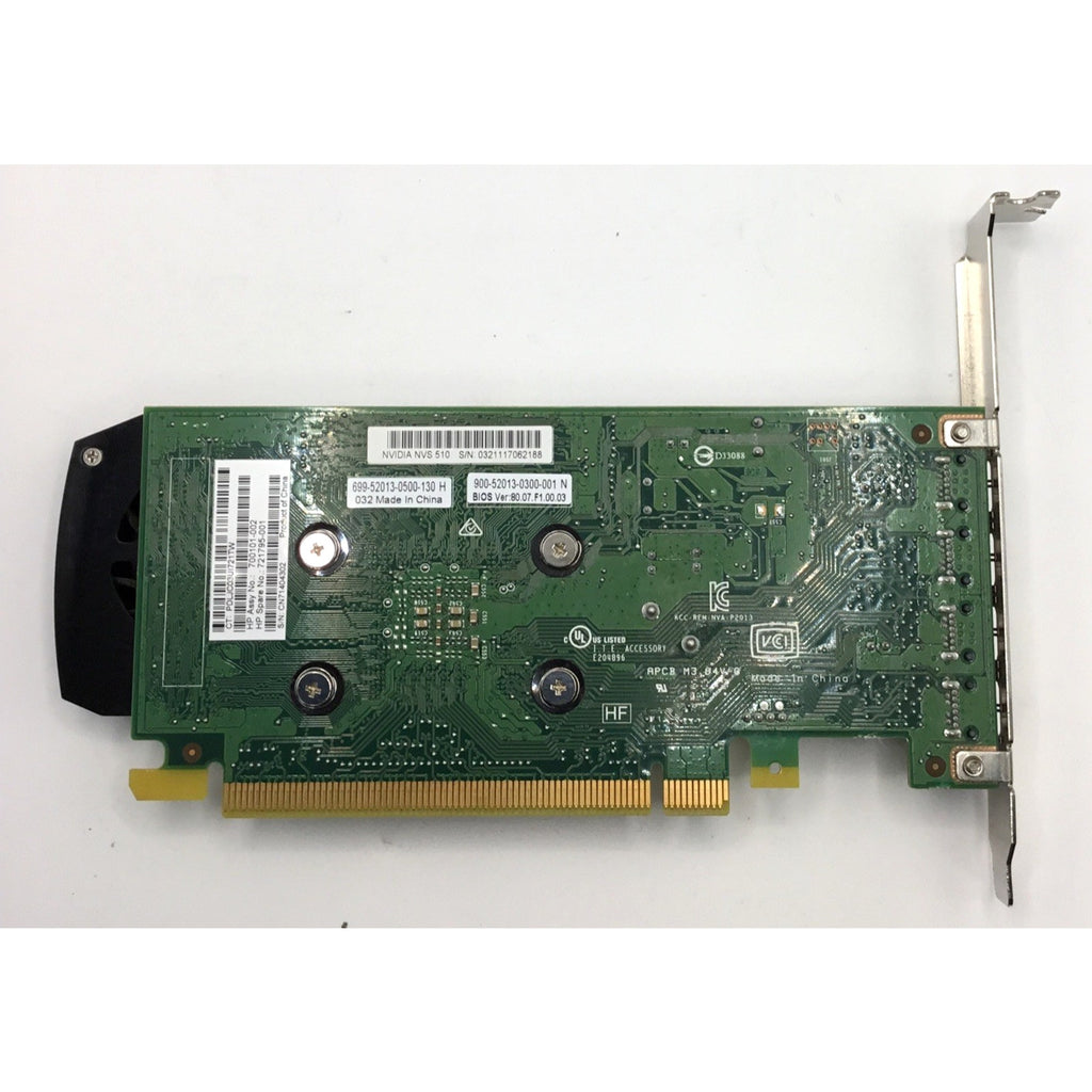 HP Nvidia NVS 510 GDDR3 2GB PCIe 4x Mini DP Graphics Card 721795-001 700101-002