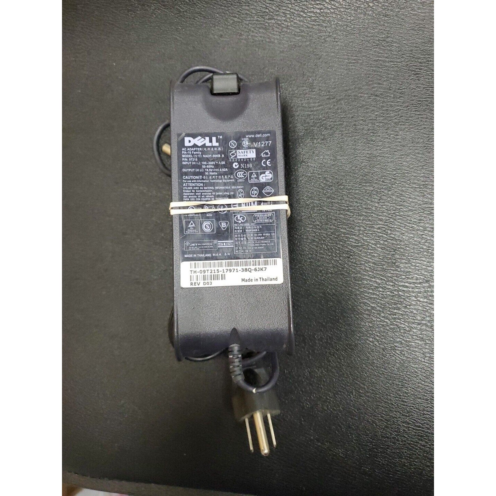 Dell AC Adapter PA-10 NADP-90KB A 19.5V 4.62A 90W TH-09T215-17971-38Q-6JK7