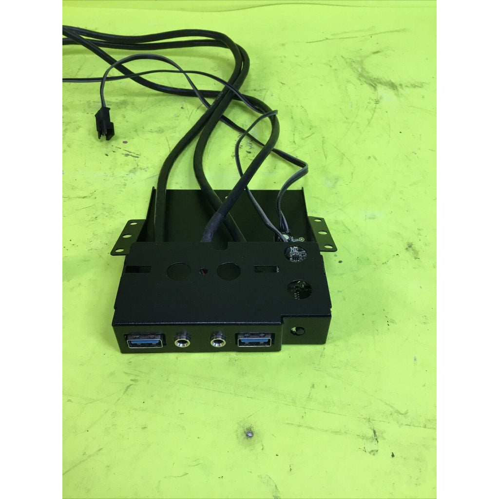 2Port USB 3.0 Front Panel Expansion Bay Hub 3.5mm Audio Jacks and Power Switch