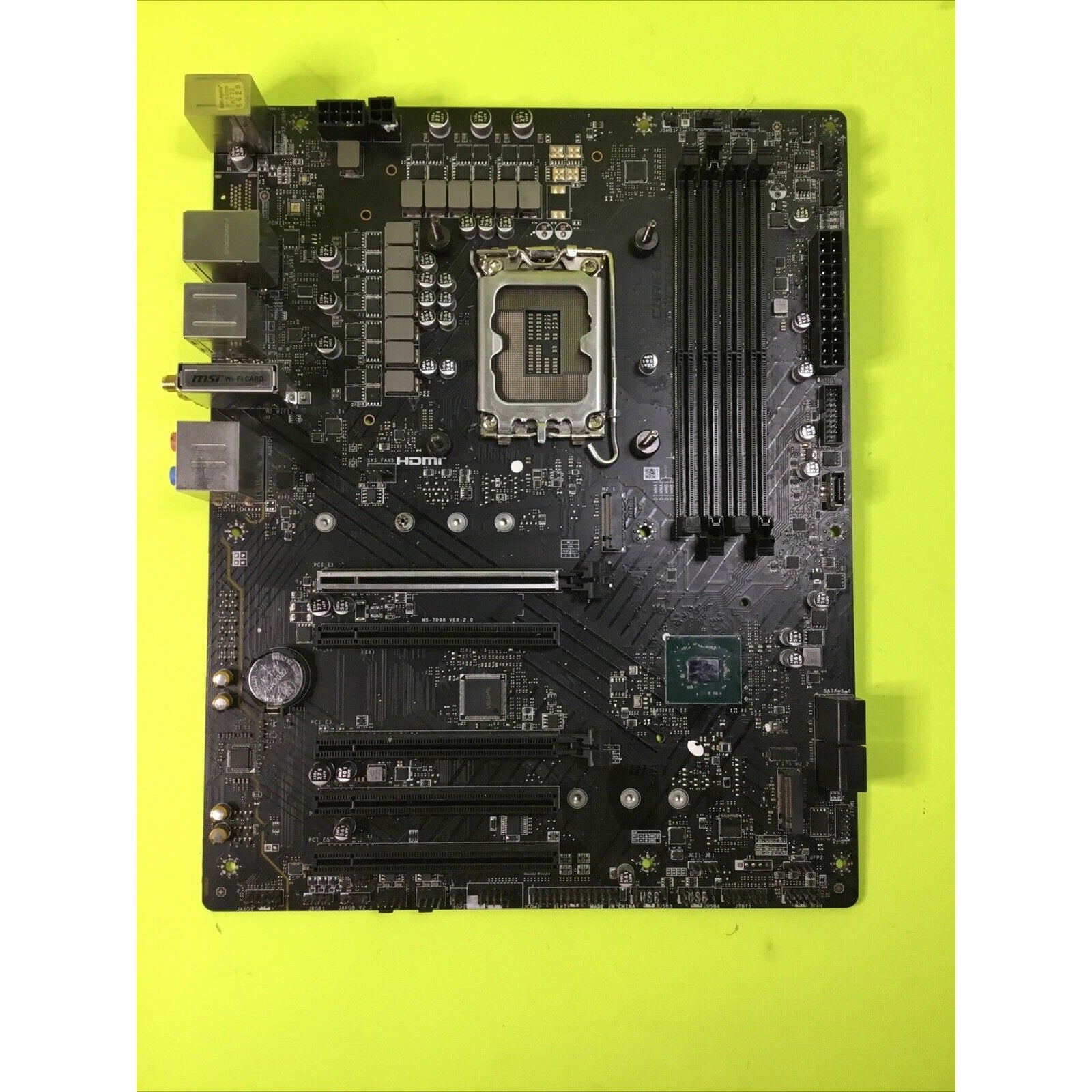 MSI PRO B760-P WiFi DDR5 INTEL LGA 1700 ATX MOTHERBOARD FOR PARTS or REPAIR