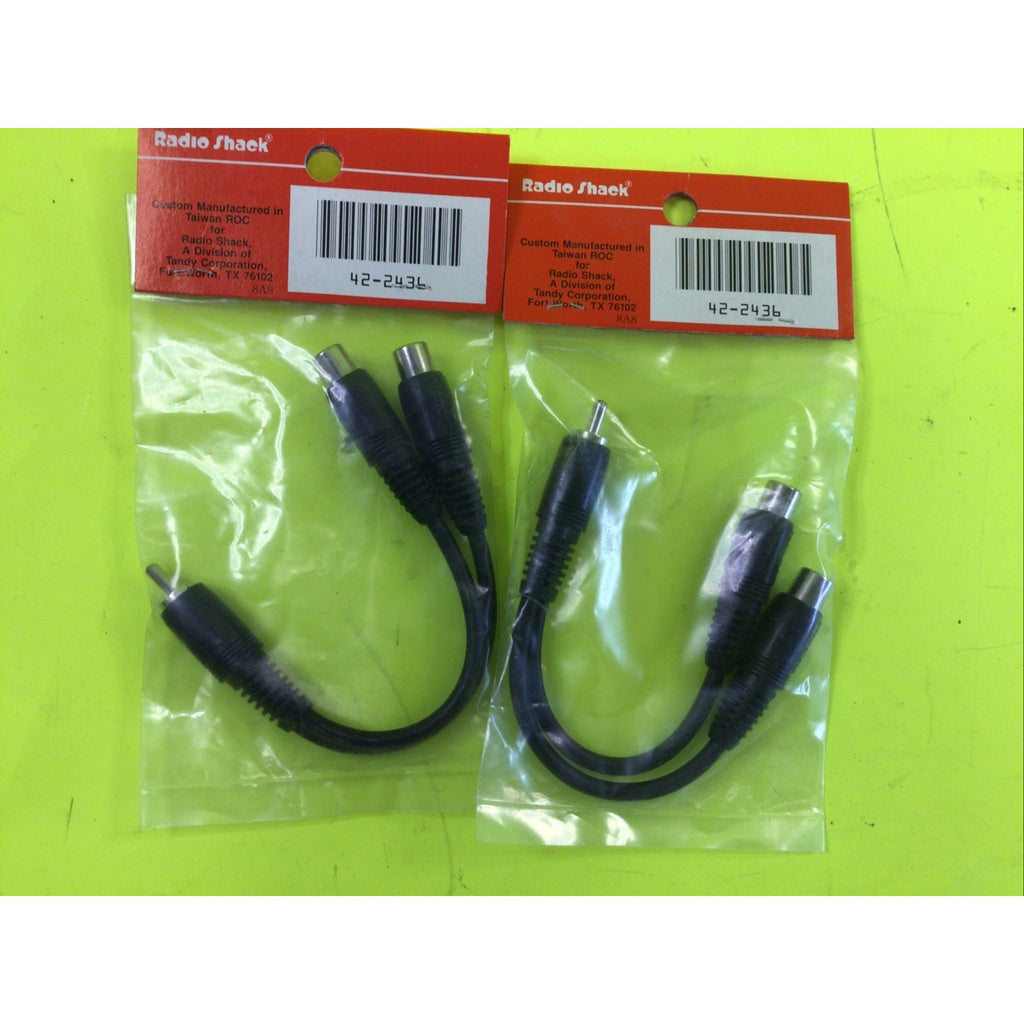 2 Pack Radio Shack Y-adapter Audio Cable Cat No. 42-2436