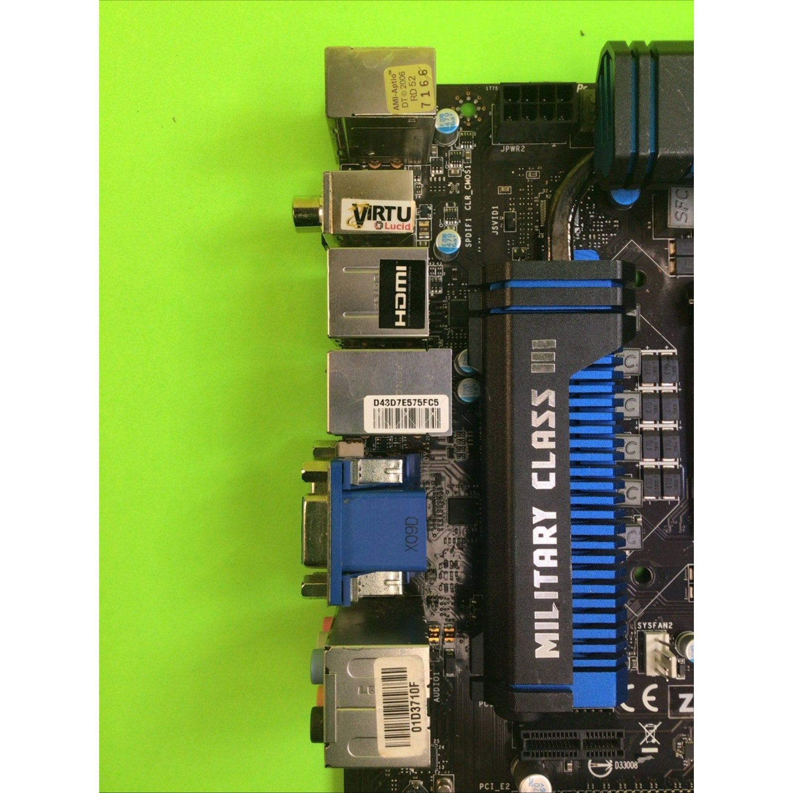 Military Class III MSI Z77A- GD65, LGA 1155 Motherboard FOR PARTS or REPAIR