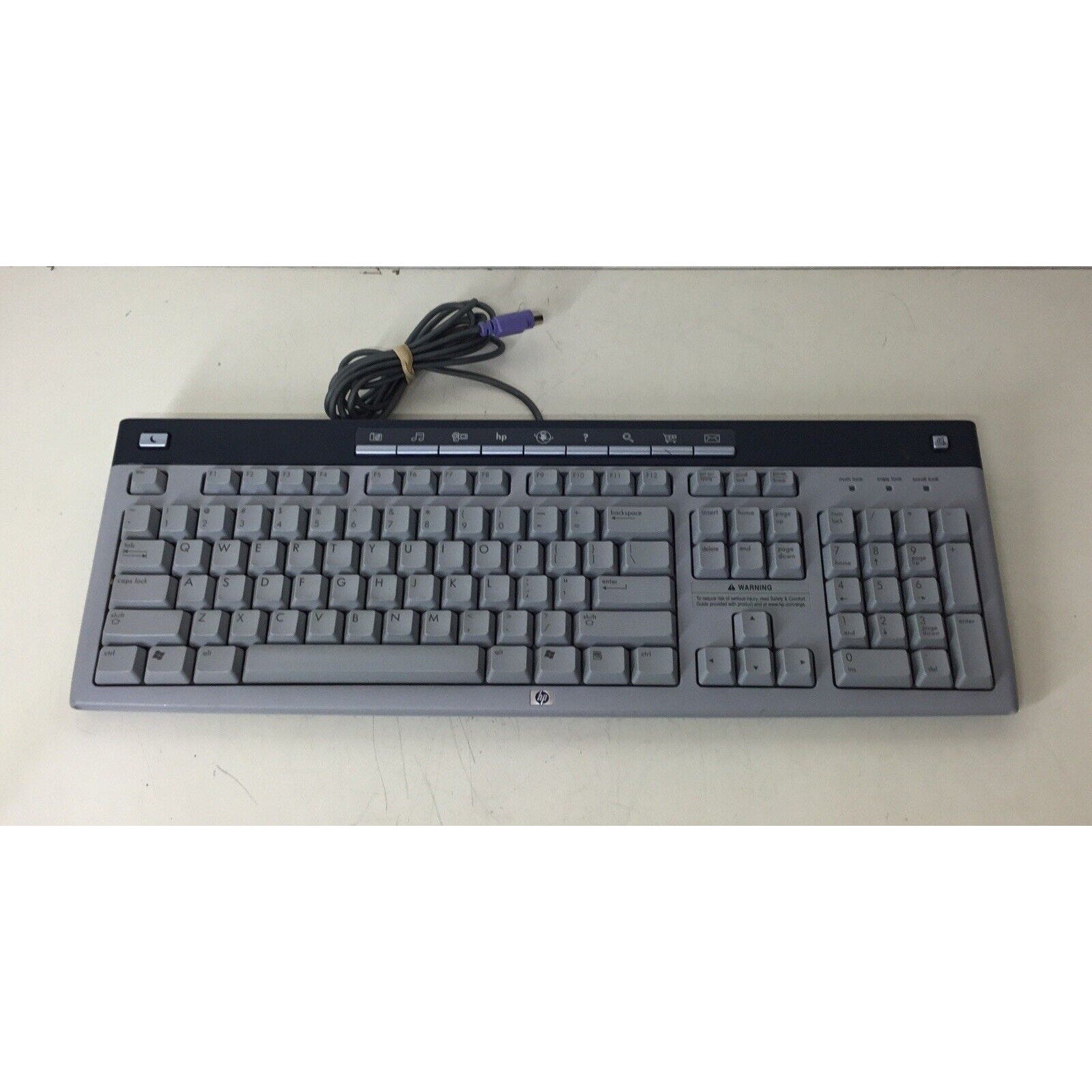 HP 5187-1767 KB-0228 PS/2 Type Computer Keyboard Gray Untested