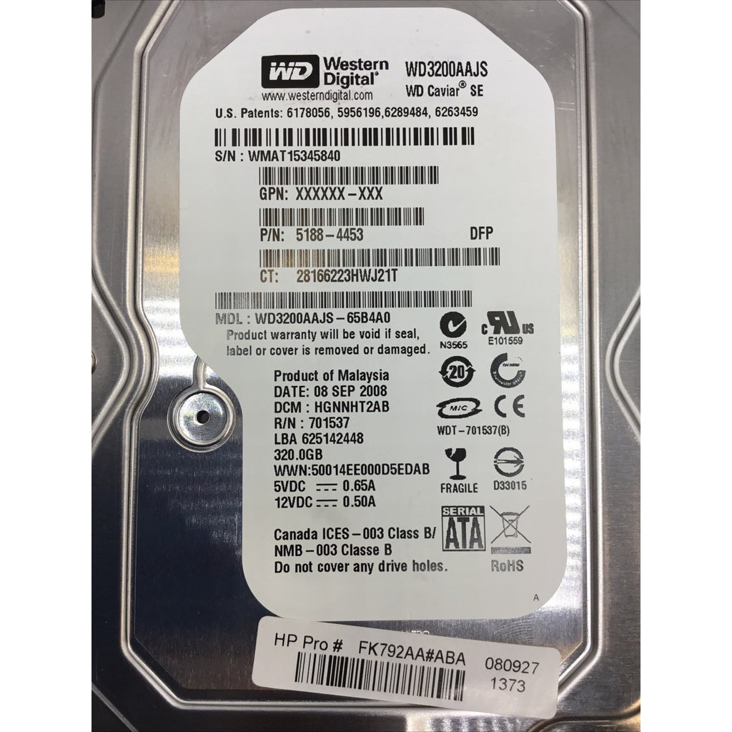Western Digital Caviar 320GB Internal SATA 7200RPM 3.5" HARD DRIVE - WD3200AAJS
