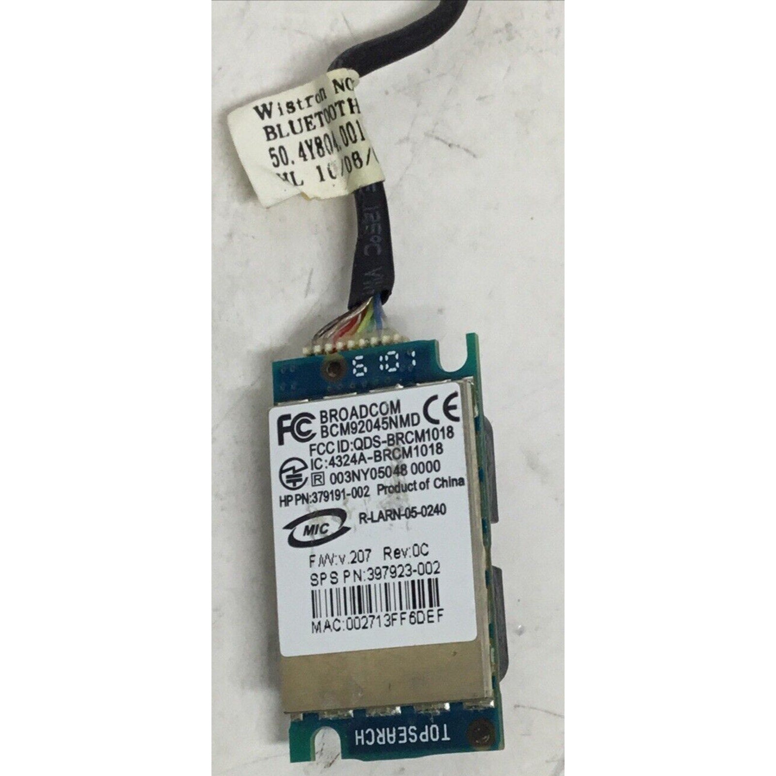 397923-002 HP Compaq 2710P Bluetooth Module w/ Cable 50.4R805.001 Genuine TESTED