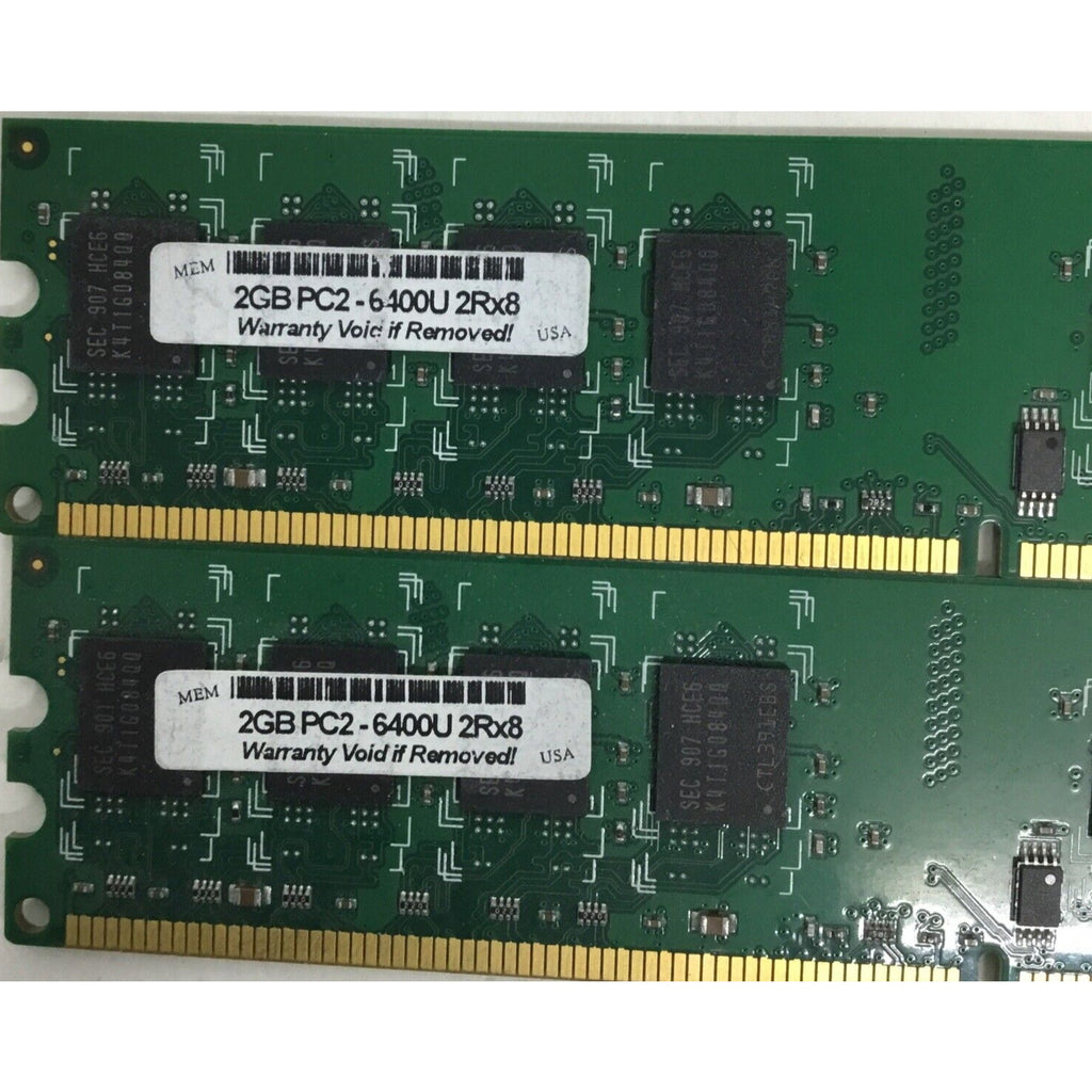 Lot of 2 2GB PC2-6400U 2Rx8 Ram