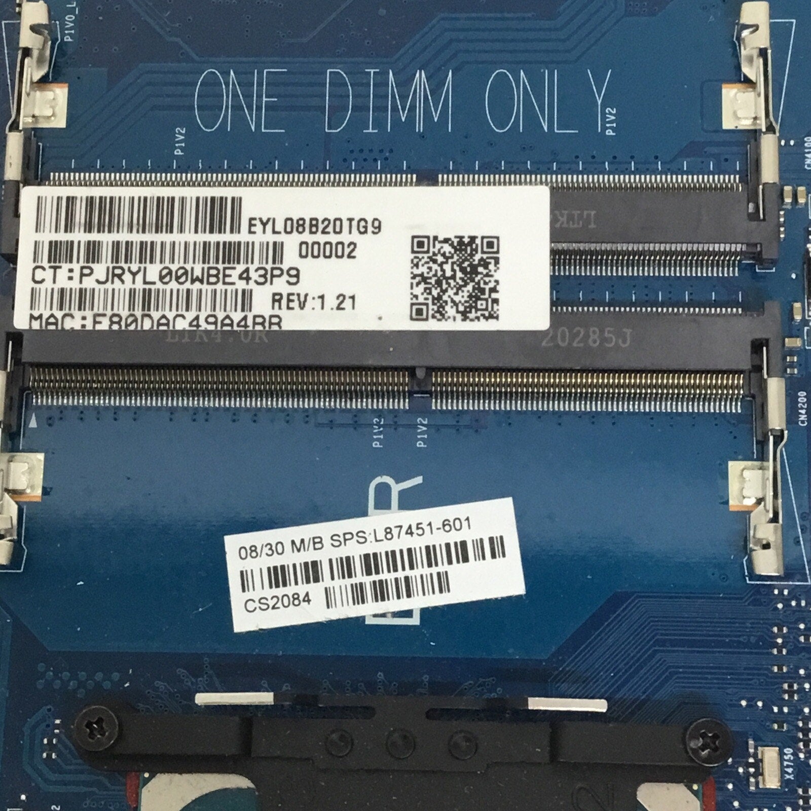 HP 17-BY2075CL INTEL I5-1035G1 1GHz MOTHERBOARD L87451-601 6050A3168901-MB AS-IS