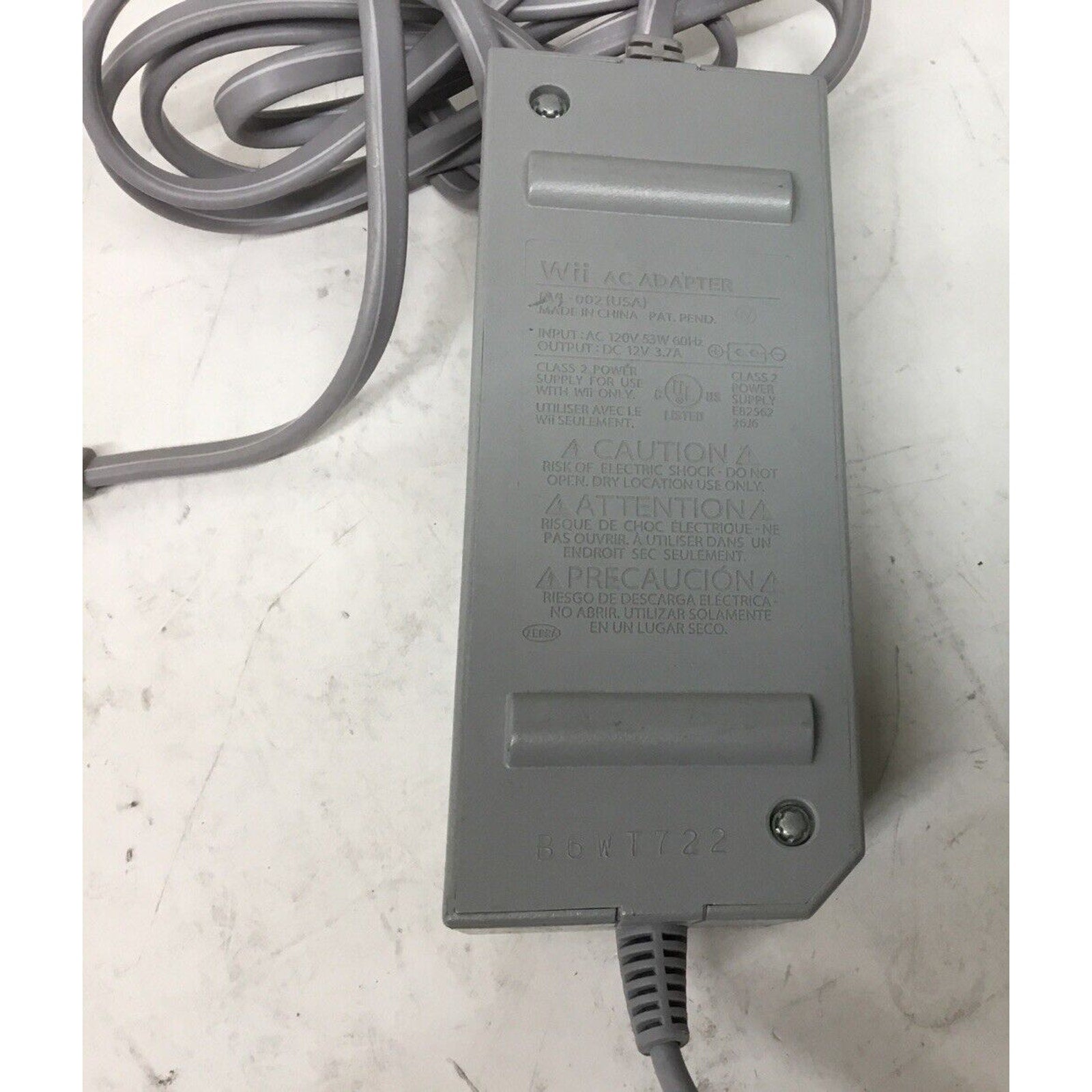 Nintendo RVL-002(USA) Console 2-Pin AC Adapter Class 2 Power Supply OEM