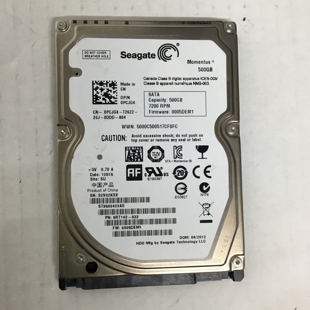 Seagate ST9500423AS 9RT143-033 FW:0005DEM1 500gb 2.5" Sata Laptop Drive