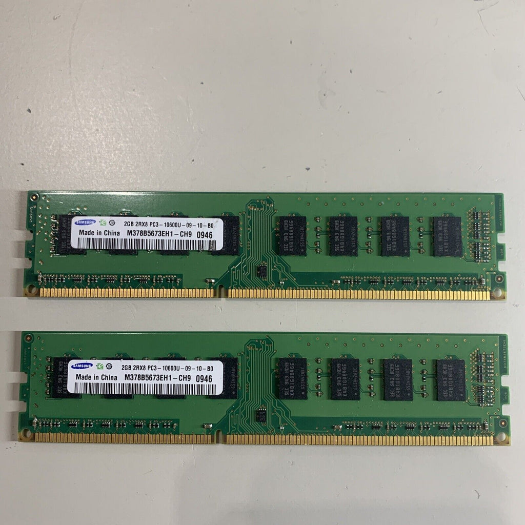 Samsung M378B5673EH1-CH9 4GB (2GBx2) DDR3 PC3-10600U Ram TESTED - 2 Sticks Total
