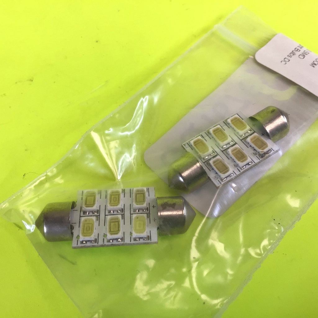 2 Pack of 36mm 5630 SMD LED Festoon Dome Light Bulb DC 12V White