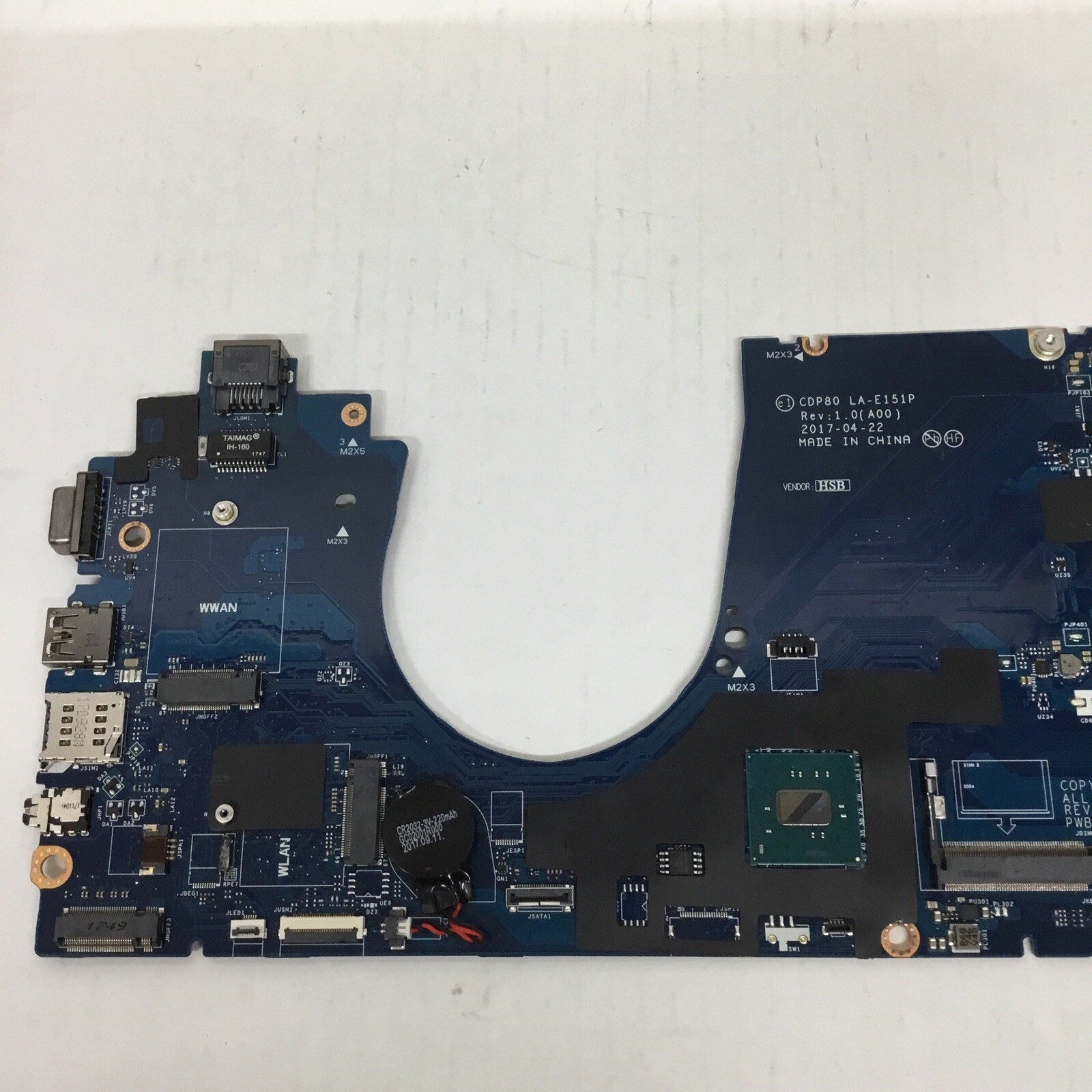 FOR PARTS 00C144 For DELL latitude 5580 Laptop Motherboard LA-E151P i5-6440HQ